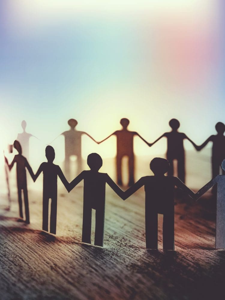 Unity,Of,Paper,Human,Symbol,With,Colorful,Background