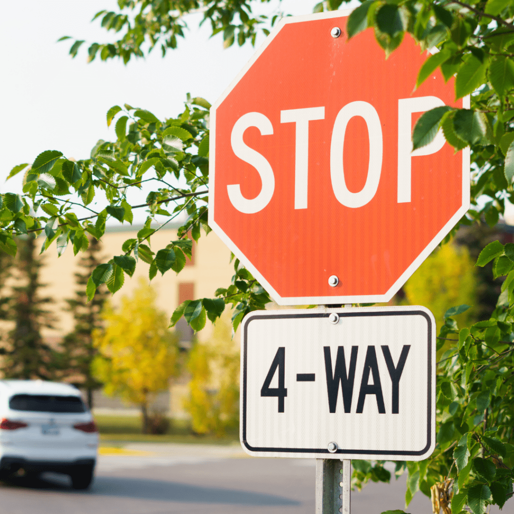 A stop sign along Marina Drive