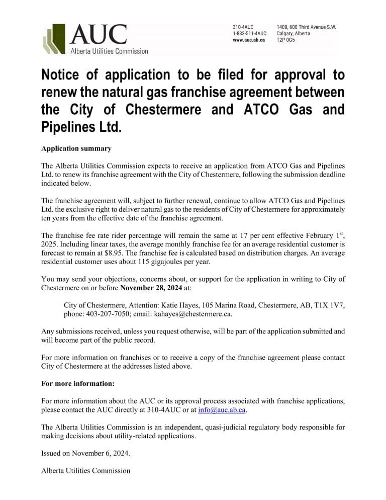 A scan of the letter received.