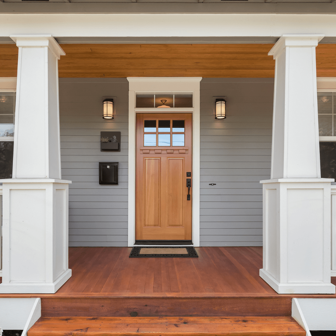 A front door to a residential home