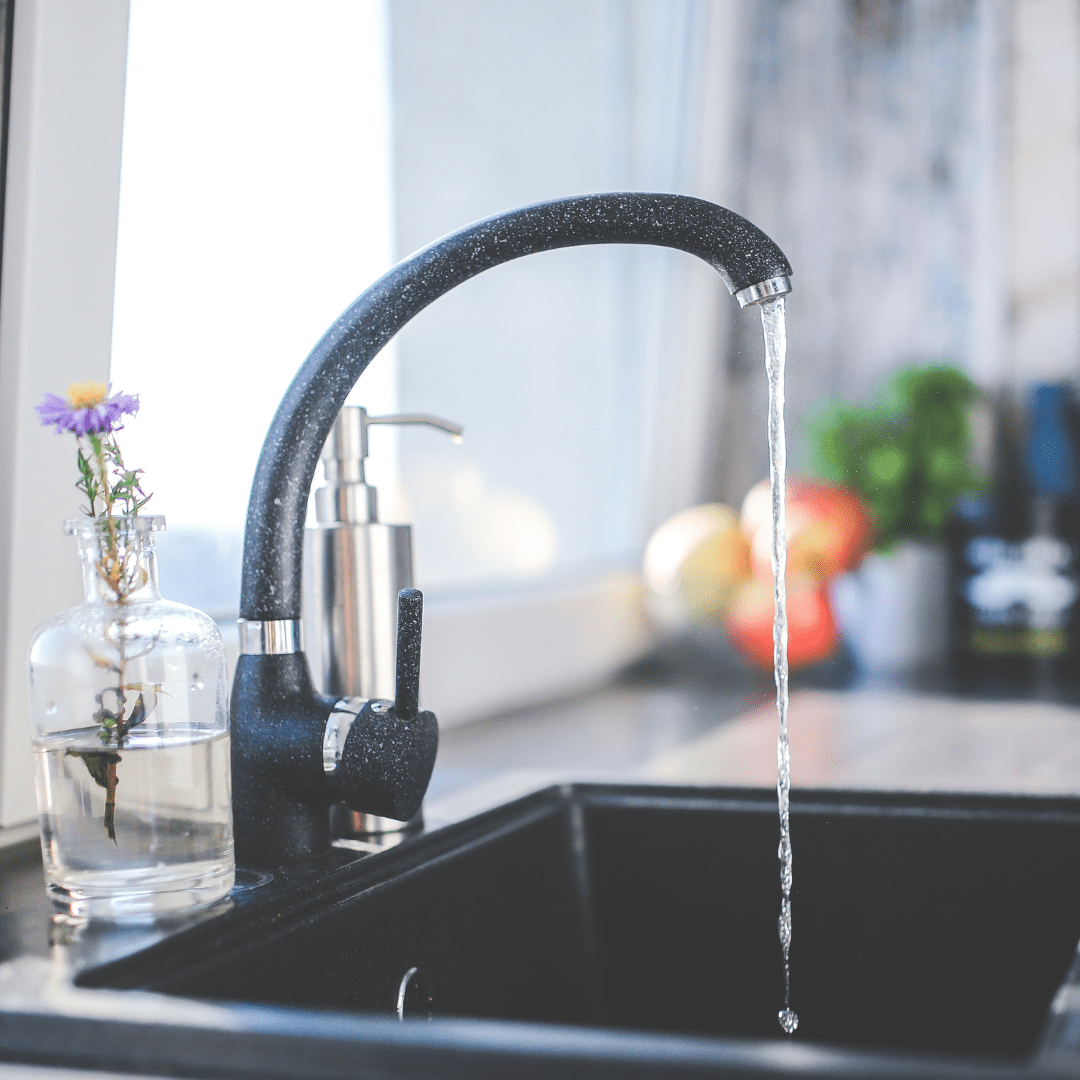 Water drips from a home tap