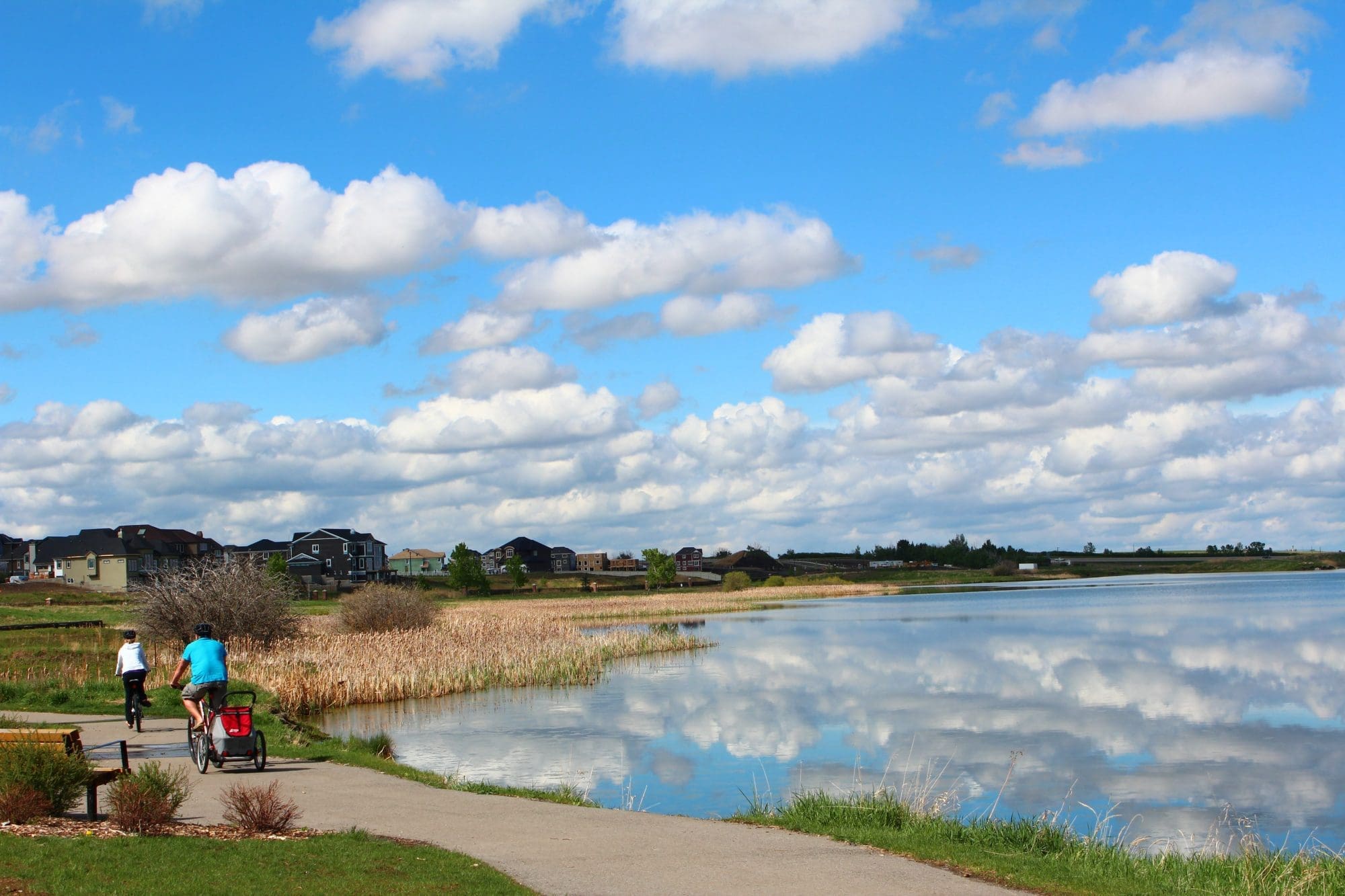 Cycling Beside Chestermere Lake